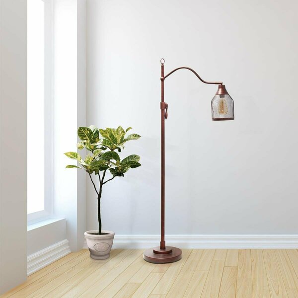 Star Brite Elegant Designs Adjustable Floor Lamp with Metal Netted Shade ST2752333